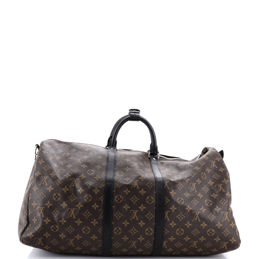 Keepall Bandouliere Bag Macassar Monogram Canvas 55