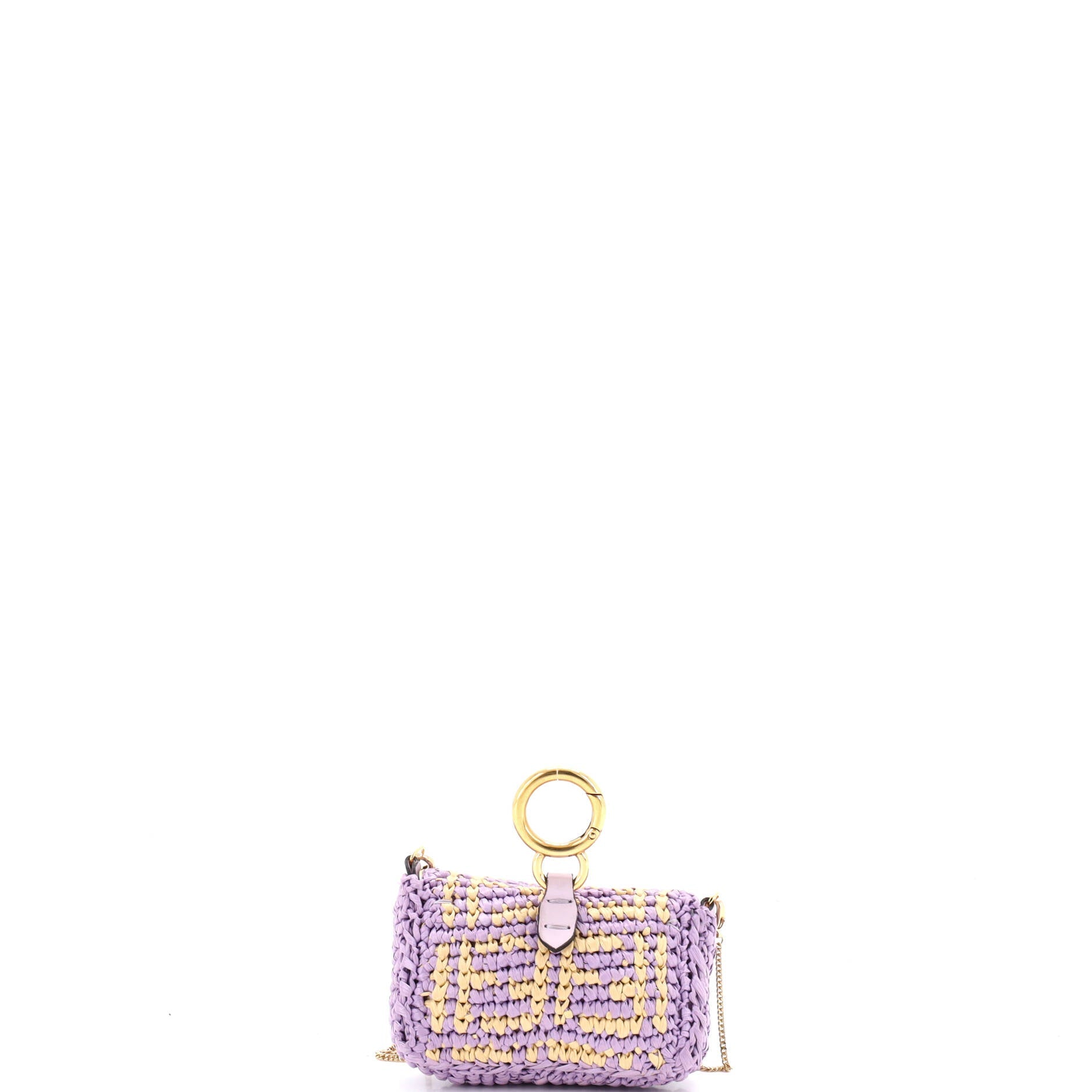 Chain Baguette Charm Bag Zucca Raffia Nano