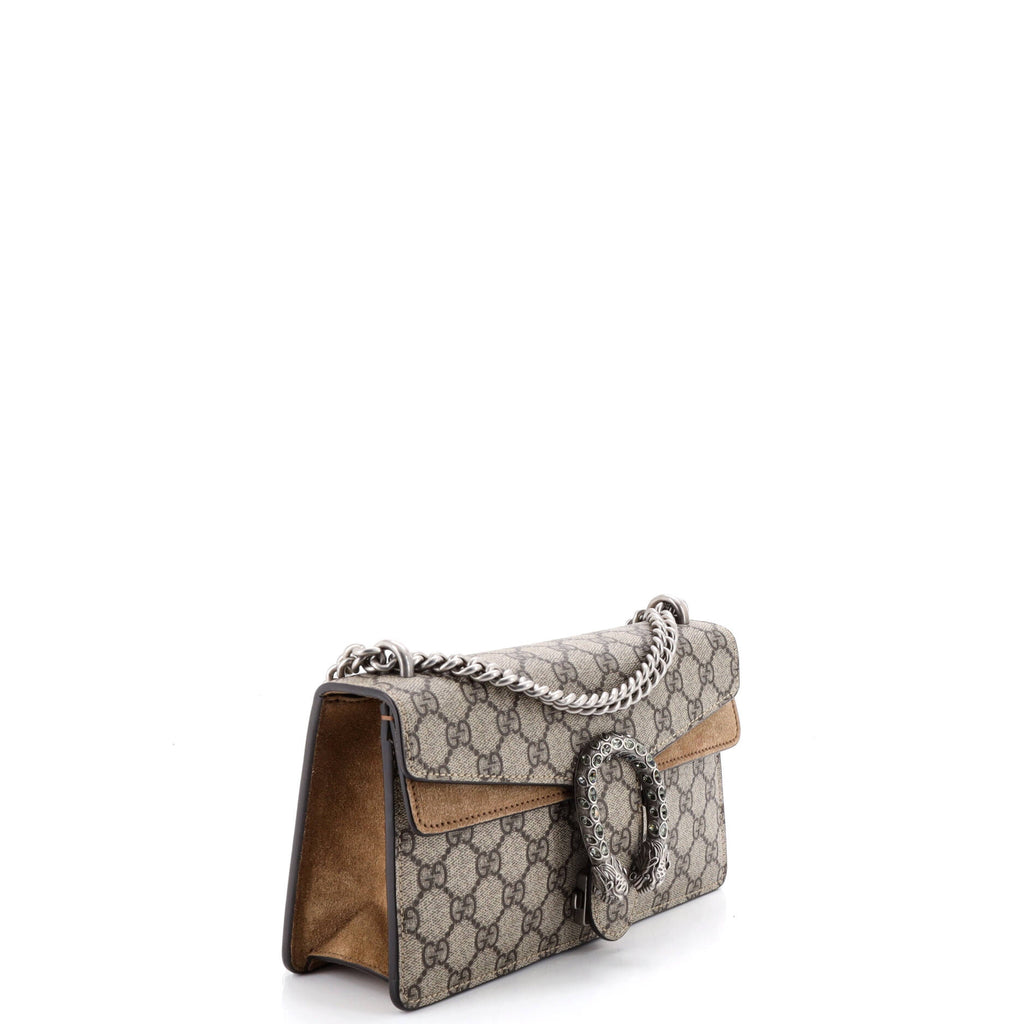 Dionysus Bag GG Coated Canvas with Crystal Embellished Metal Small
