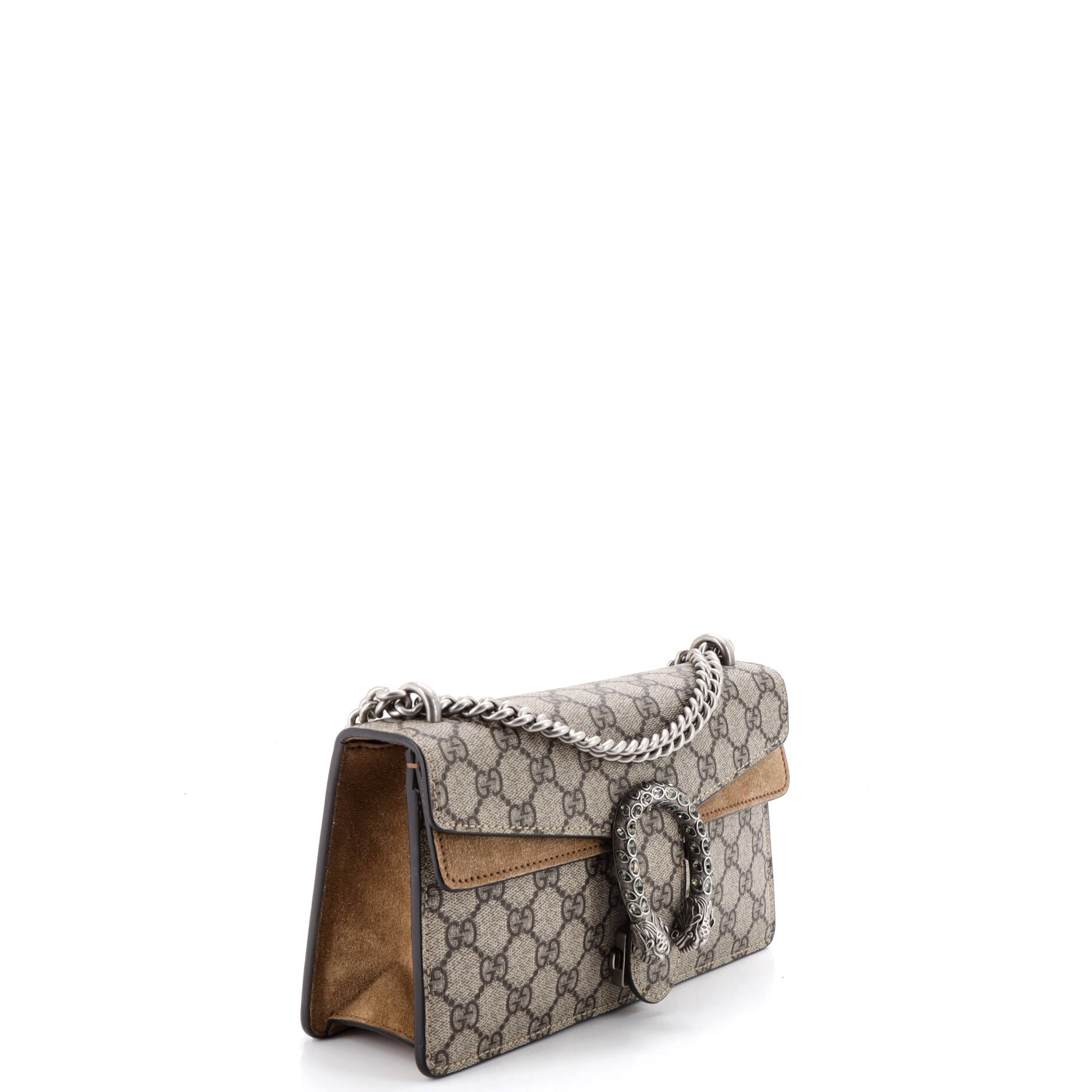 Dionysus Bag GG Coated Canvas with Crystal Embellished Metal Small
