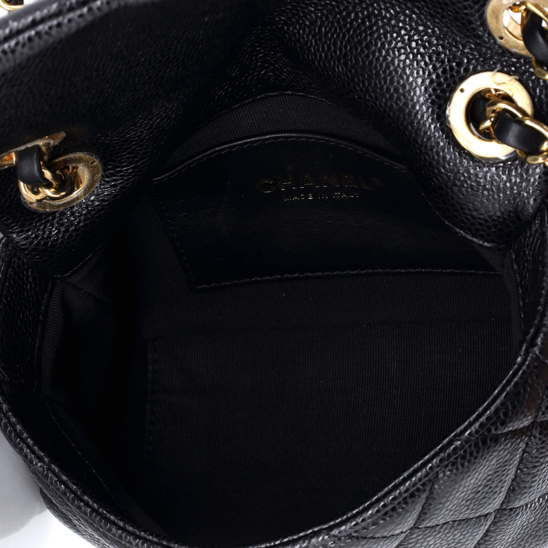 Textured CC Classic Single Flap Bag Quilted Caviar Mini