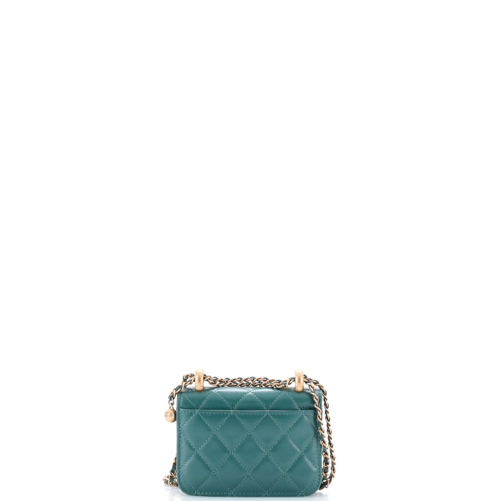 Perfect Fit Flap Coin Purse with Chain Quilted Calfskin