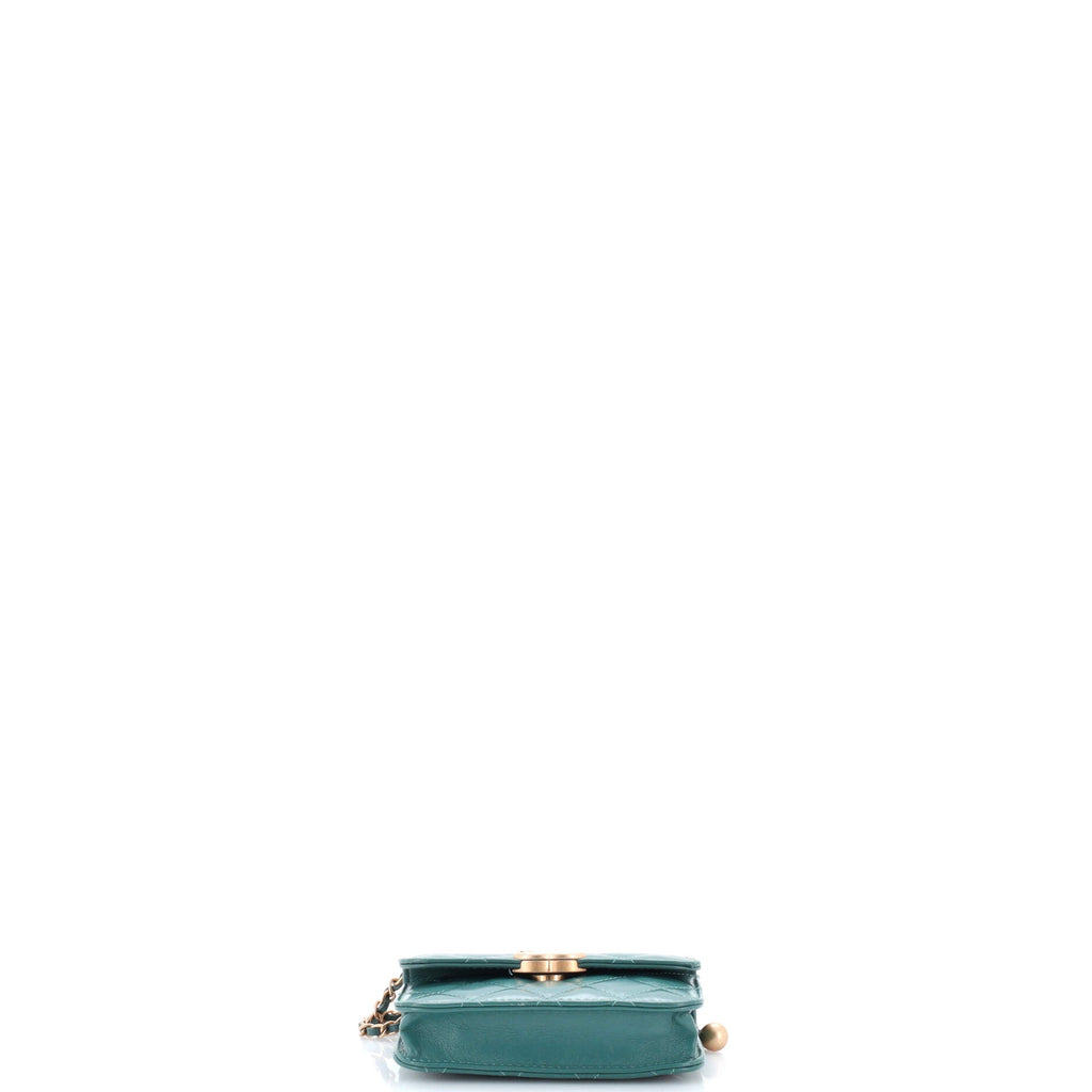 Perfect Fit Flap Coin Purse with Chain Quilted Calfskin