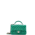 Classic Single Flap Top Handle Bag Quilted Lambskin Mini