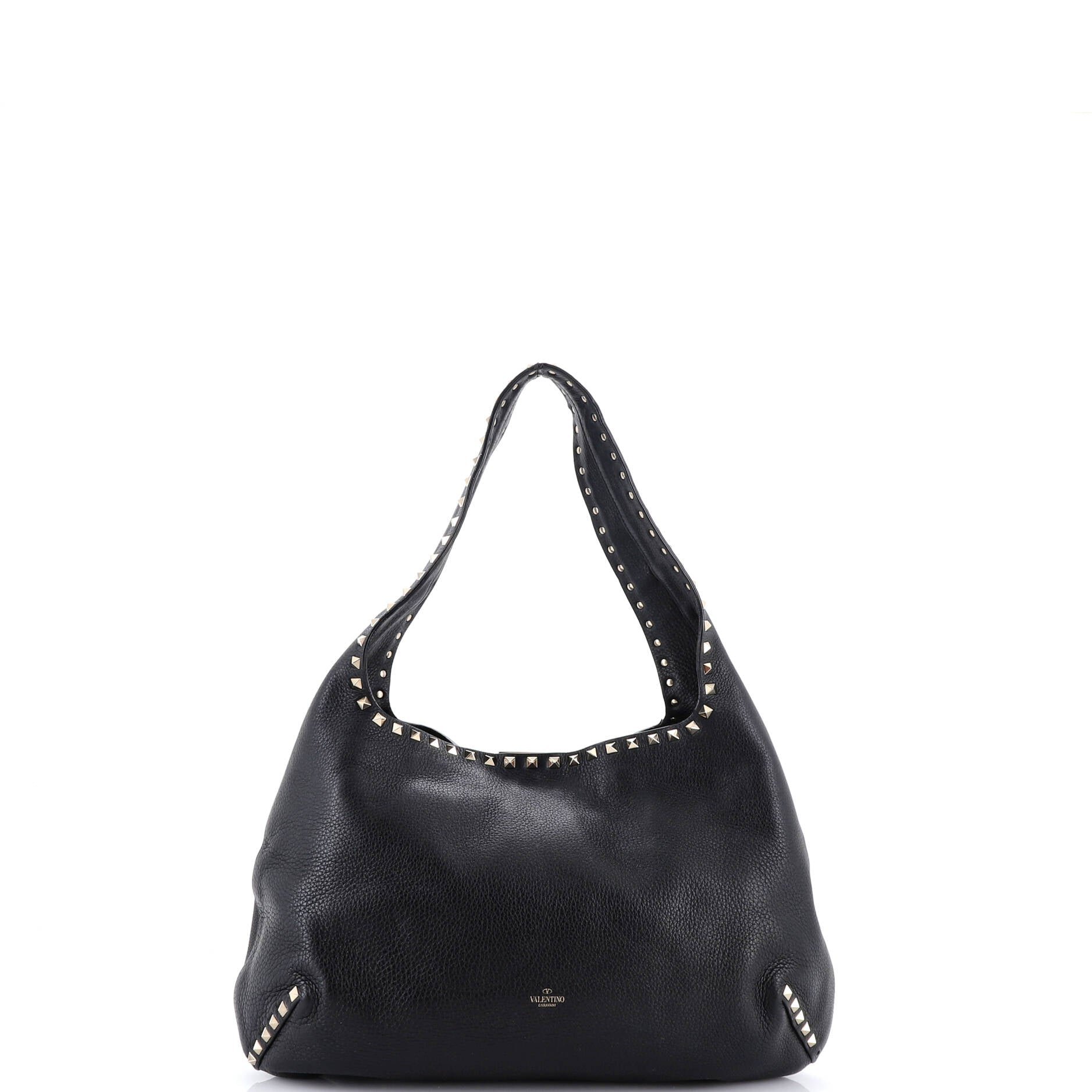 Rockstud Flip Lock Hobo Leather Large