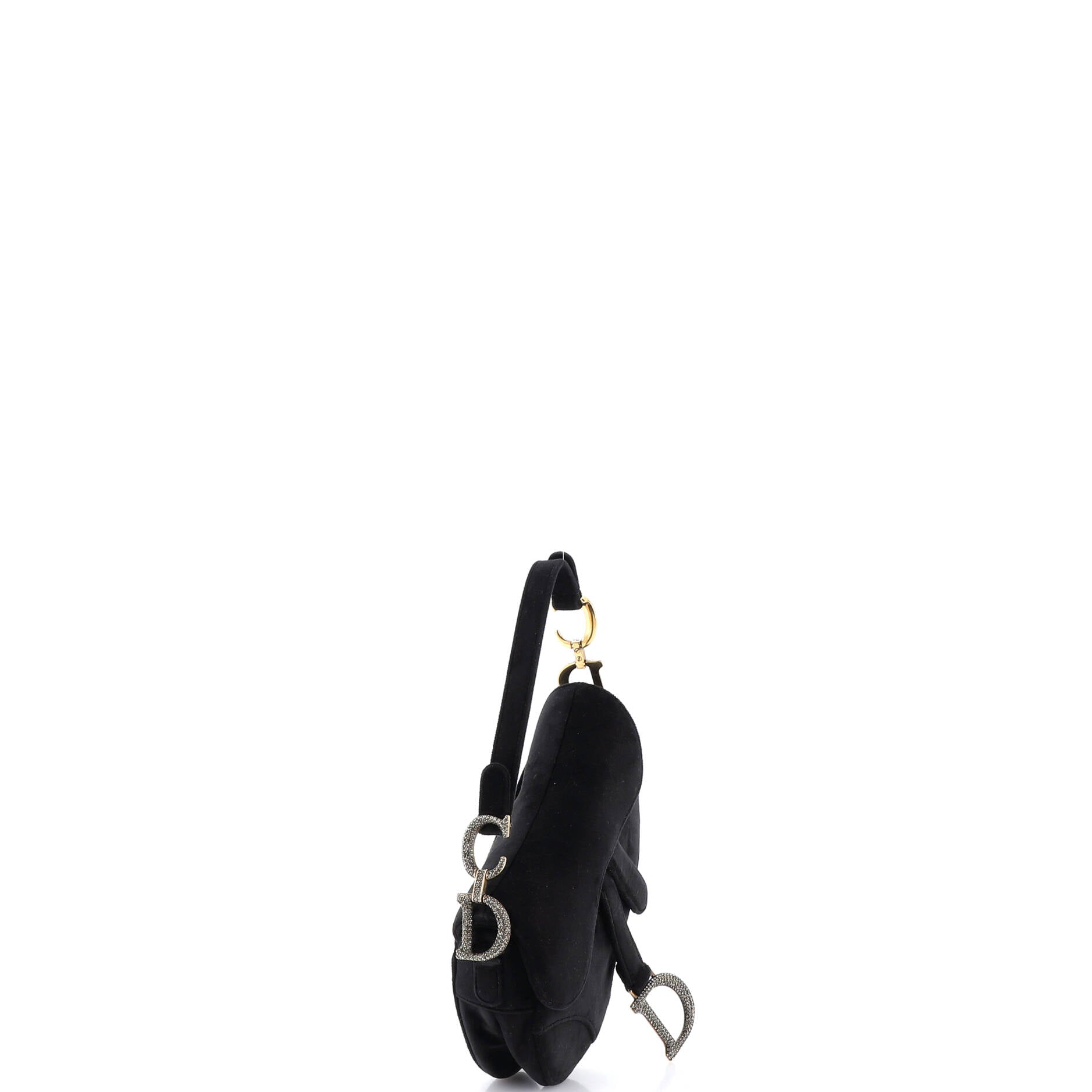 Saddle Handbag Velvet with Crystals Mini