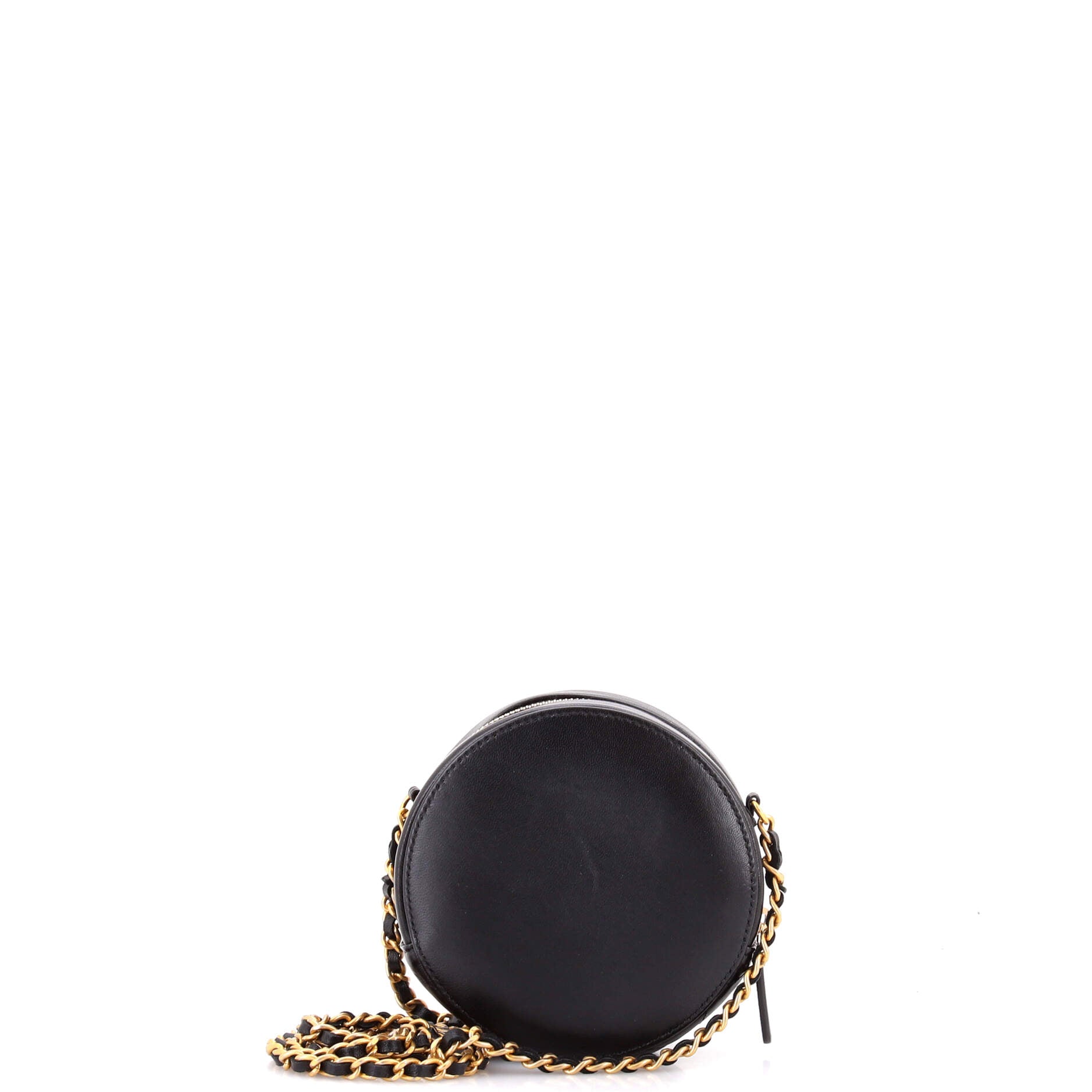 Lucky Charms Round Clutch With Chain Embellished Lambskin