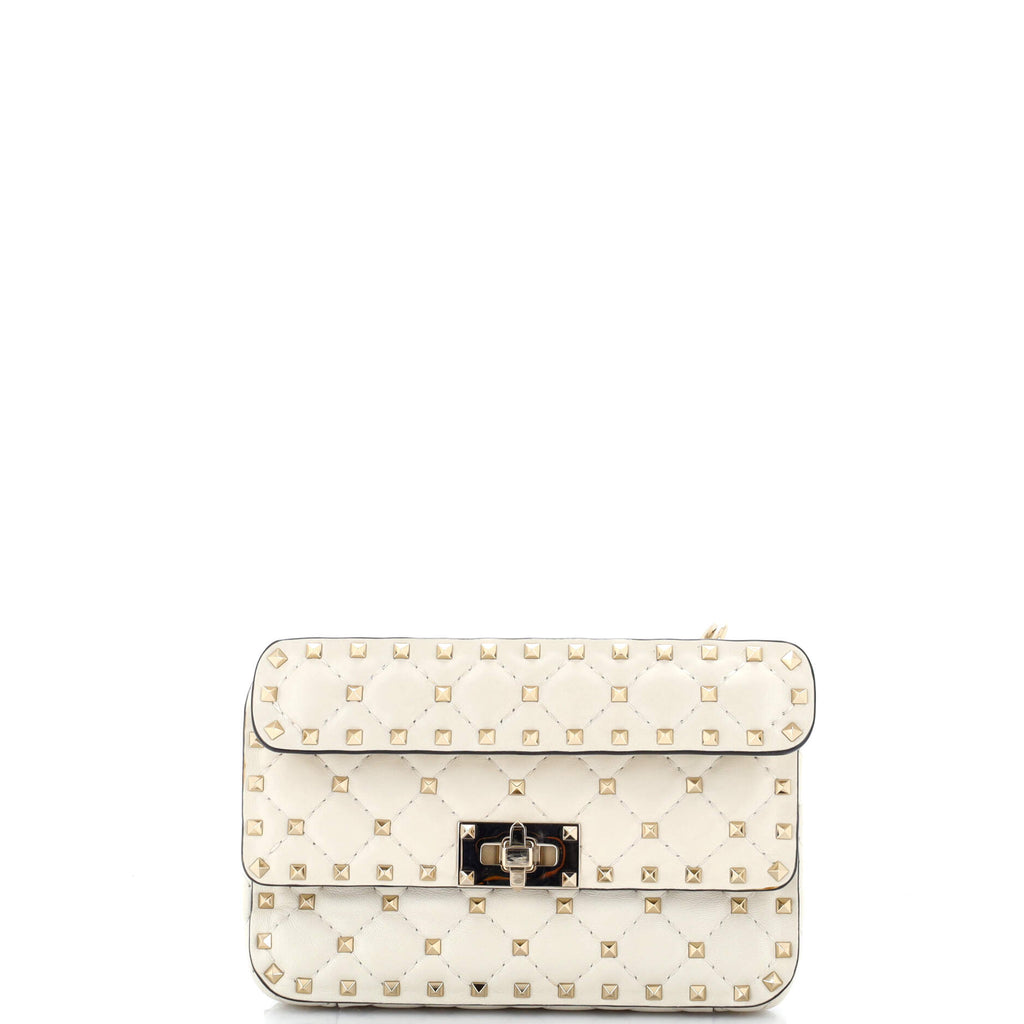 Rockstud Spike Flap Bag Quilted Leather Small