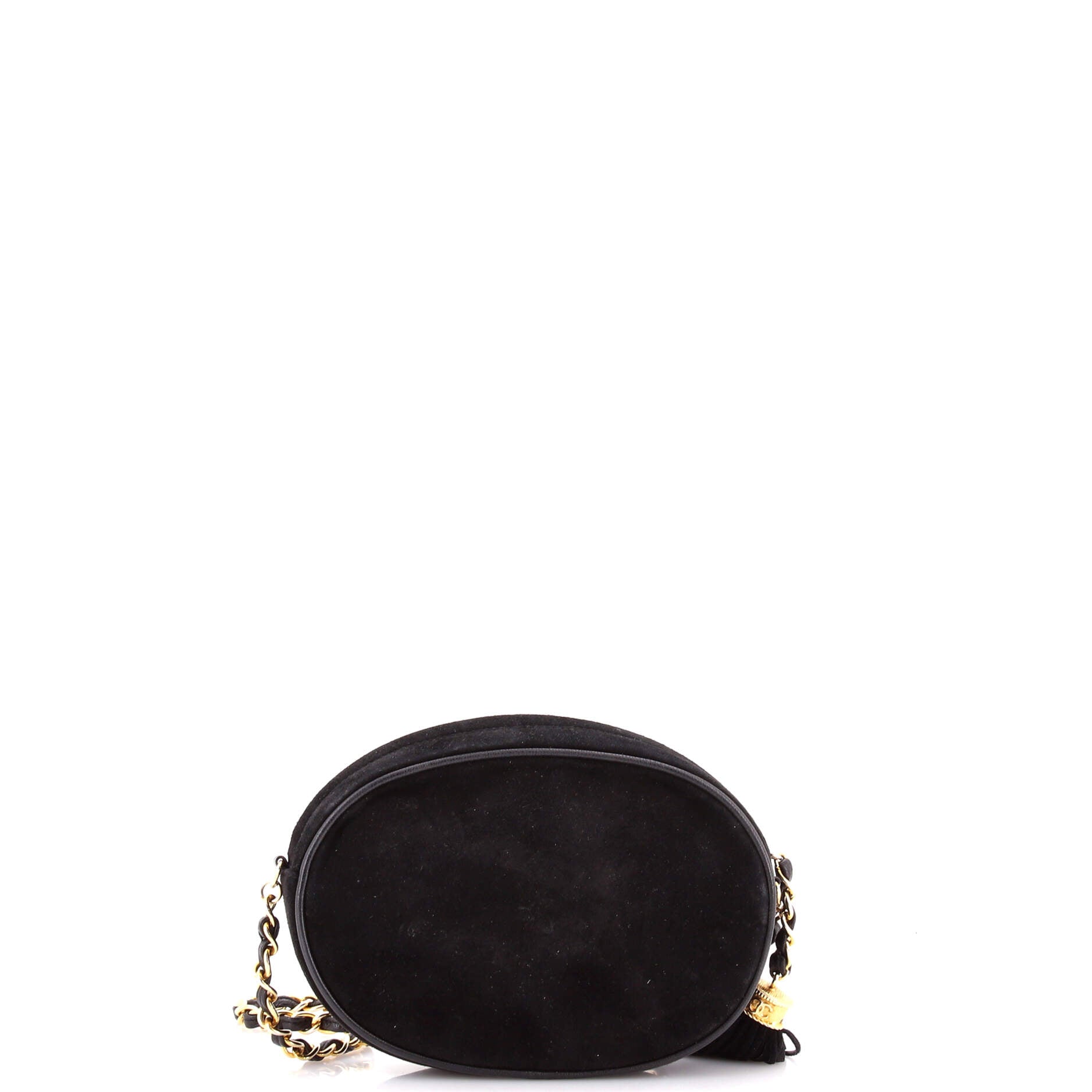Vintage Oval CC Tassel Crossbody Bag Suede Mini