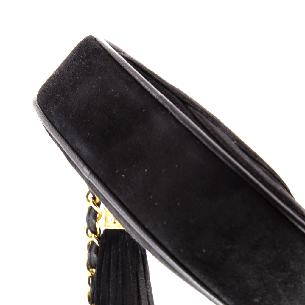 Vintage Oval CC Tassel Crossbody Bag Suede Mini