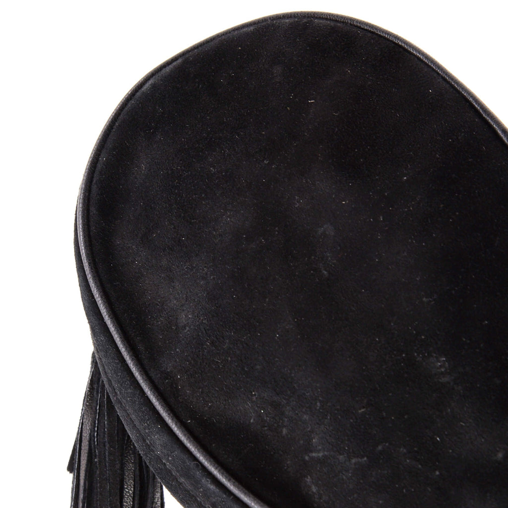 Vintage Oval CC Tassel Crossbody Bag Suede Mini