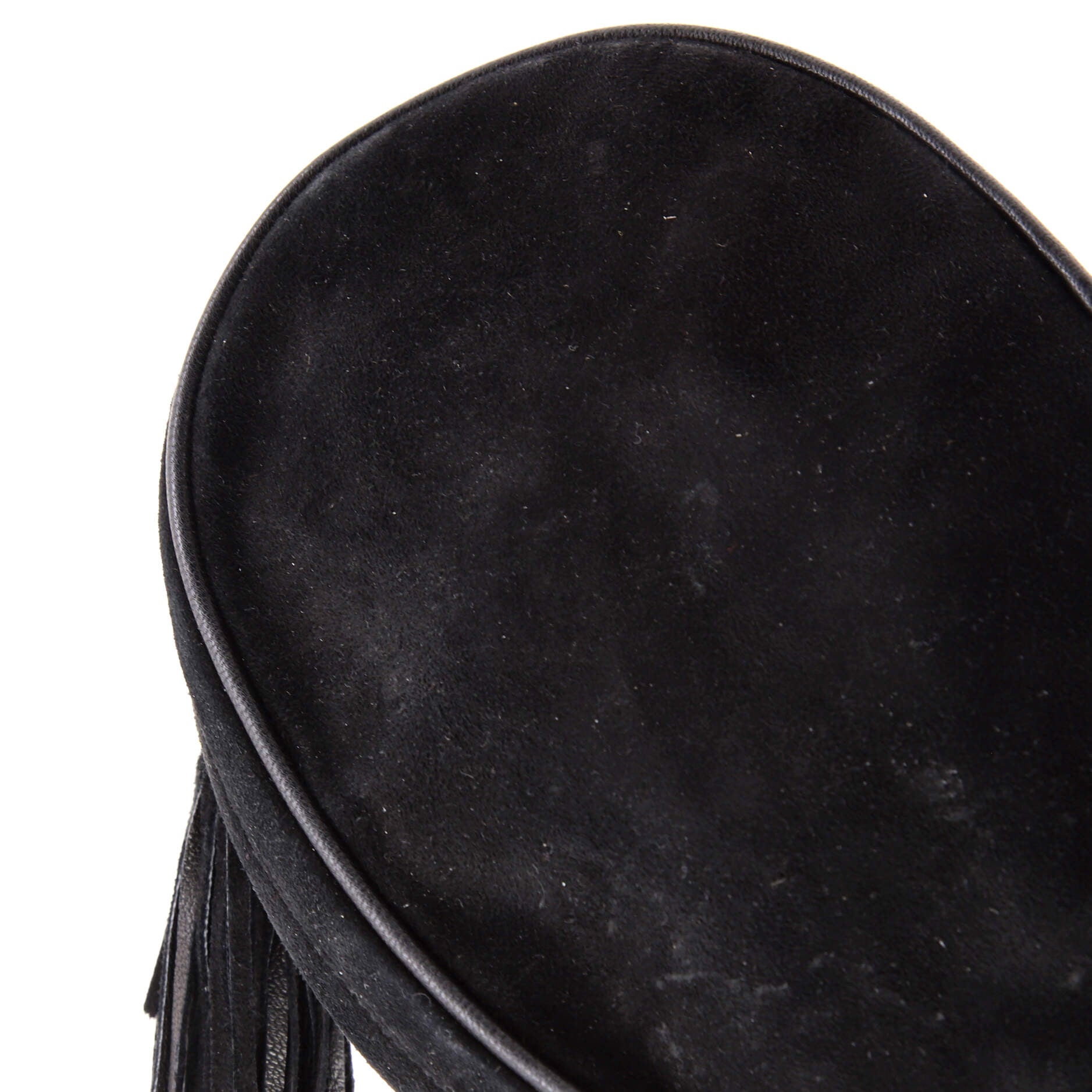 Vintage Oval CC Tassel Crossbody Bag Suede Mini