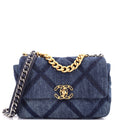 19 Flap Bag Quilted Denim Medium
