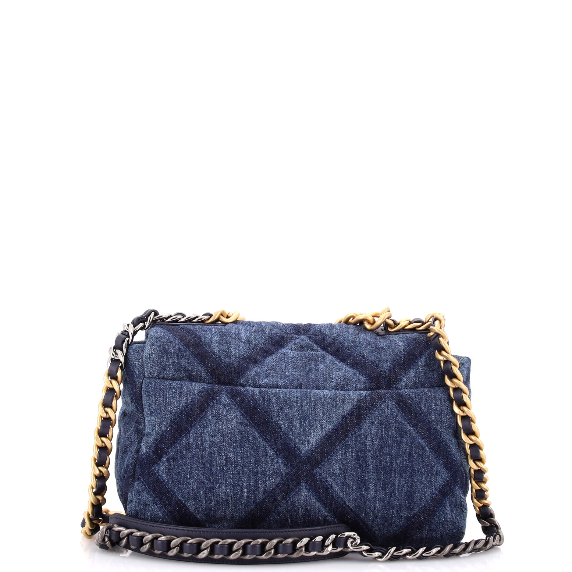 19 Flap Bag Quilted Denim Medium