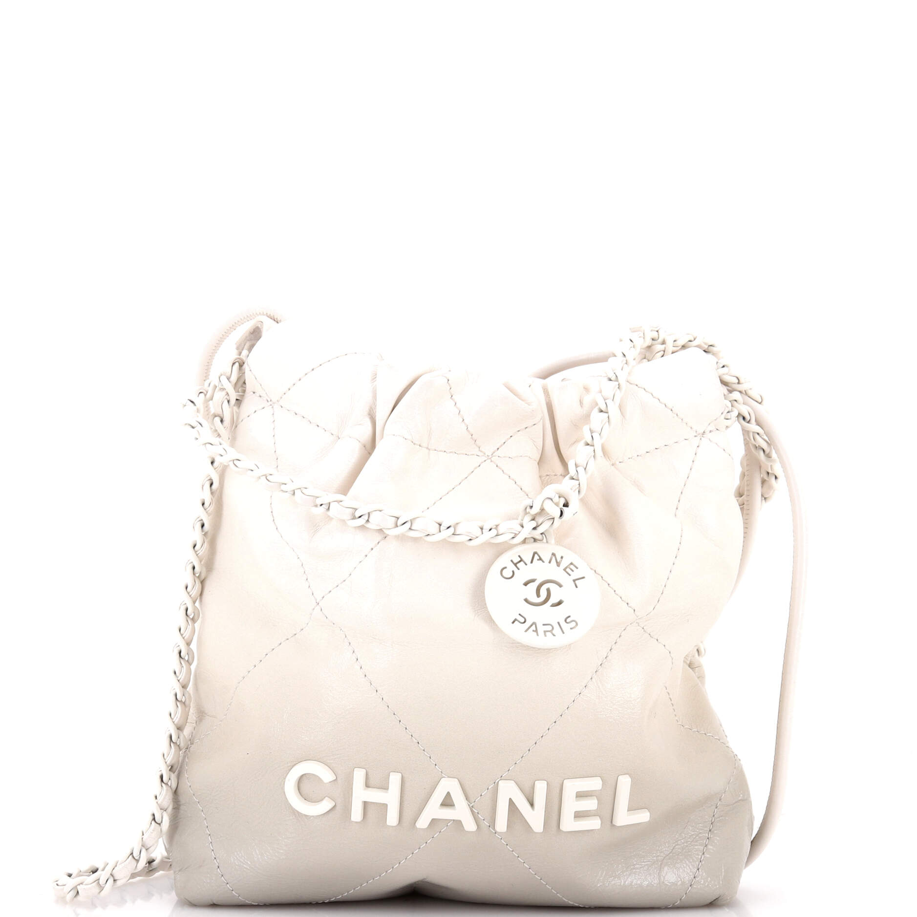 22 Chain Hobo Quilted Metallic Degrade Calfskin Mini