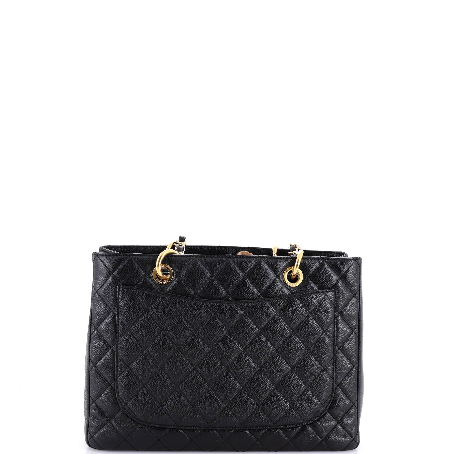 Grand Shopping Tote Quilted Caviar