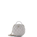 Handle with Care Round Vanity Case with Chain Quilted Lambskin Small