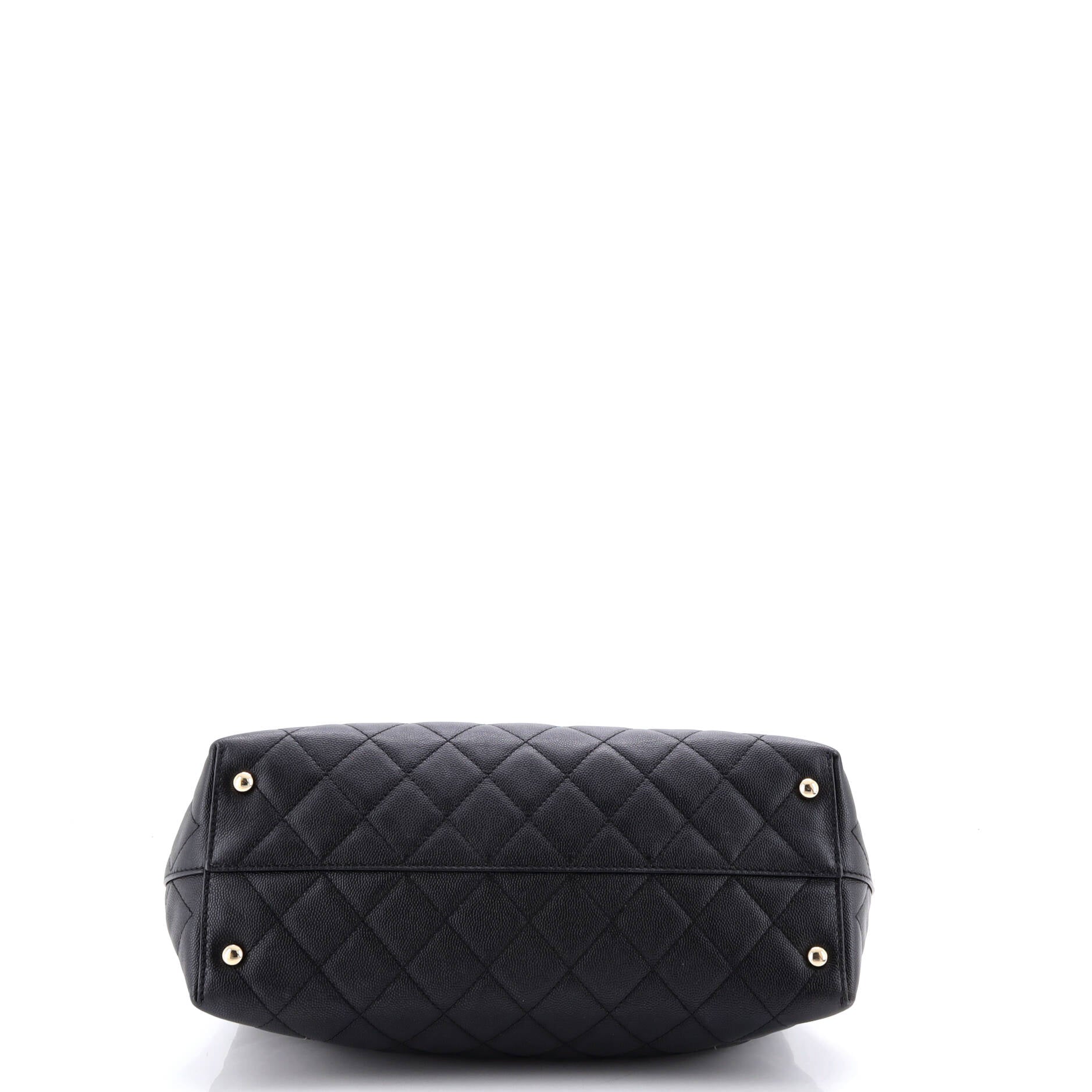 Classic CC Shopping Tote Quilted Caviar Medium