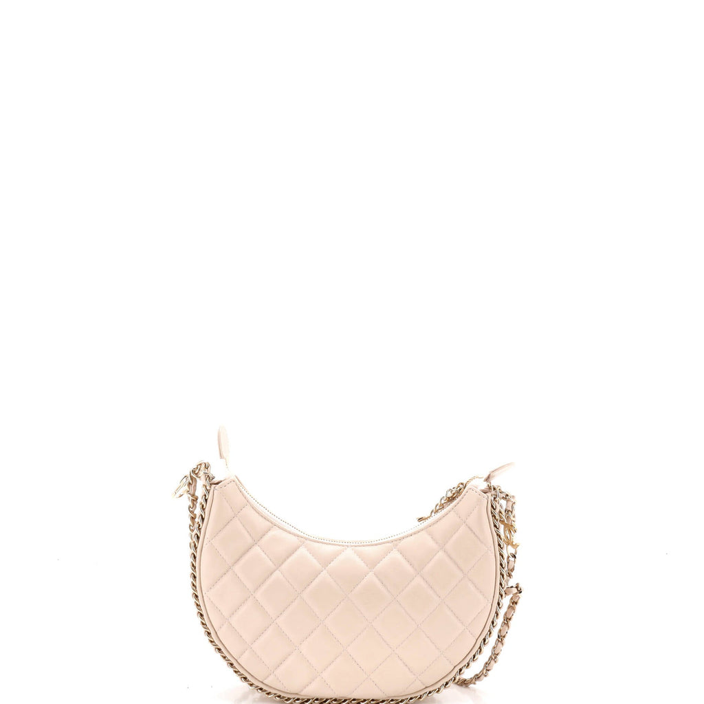 Chain Around Hook Hobo Quilted Lambskin Small