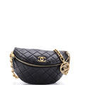 Jeweled CC Waist Bag Quilted Lambskin with Faux Pearls
