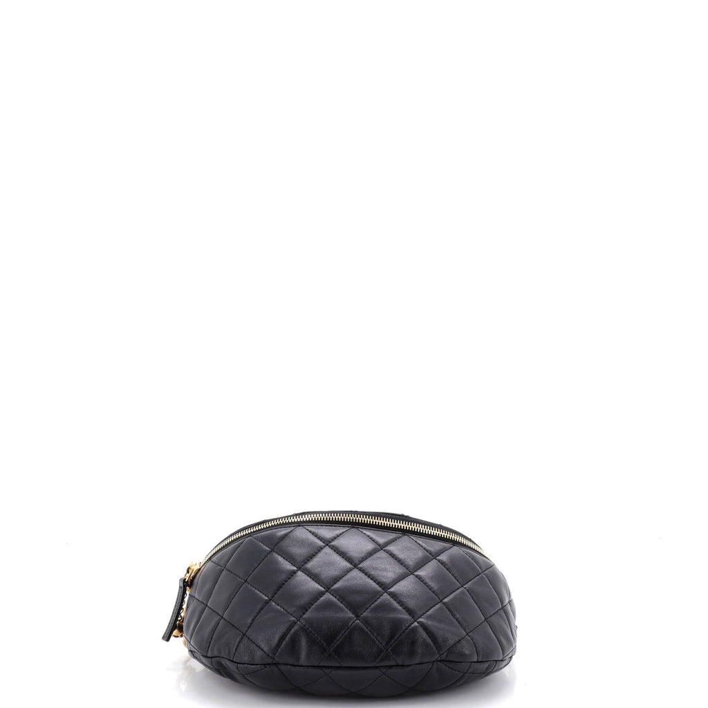 Jeweled CC Waist Bag Quilted Lambskin with Faux Pearls