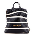 22 Chain Backpack Striped Shiny Calfskin Medium