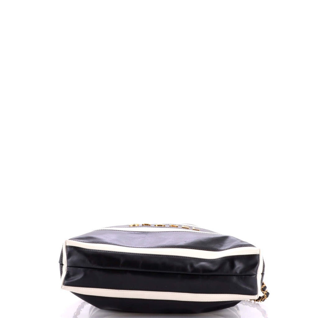 22 Chain Backpack Striped Shiny Calfskin Medium