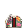 Ophidia Dome Shoulder Bag Flora GG Coated Canvas Small