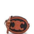 Triomphe Oval Crossbody Bag Triomphe Coated Canvas and Leather