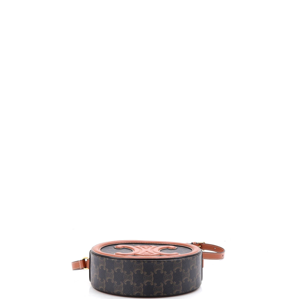 Triomphe Oval Crossbody Bag Triomphe Coated Canvas and Leather