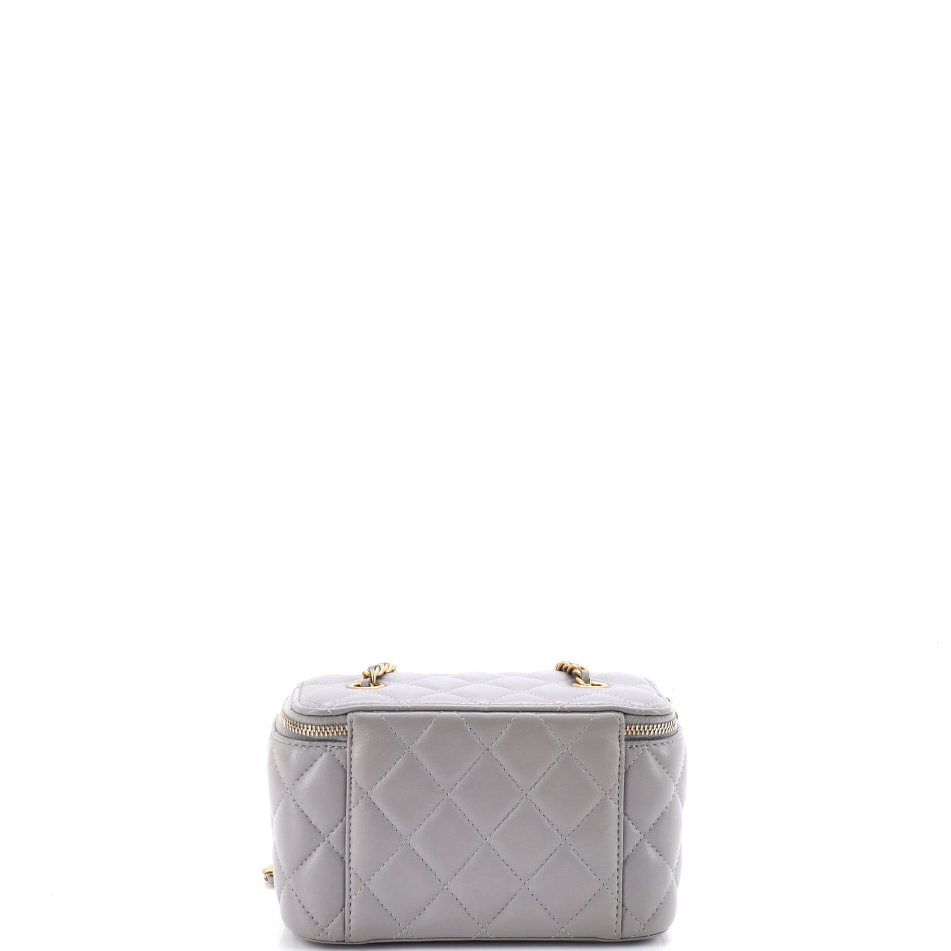Pearl Crush Vanity Case with Chain Quilted Lambskin Small