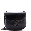 Triomphe Besace Clea Chain Flap Bag Leather