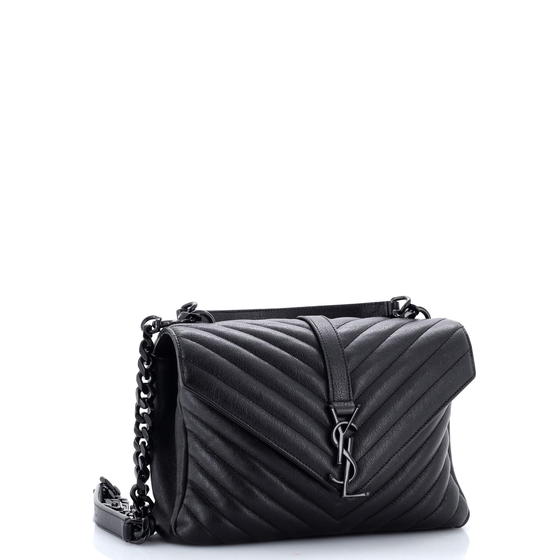 Classic Monogram College Bag Matelasse Chevron Leather Medium
