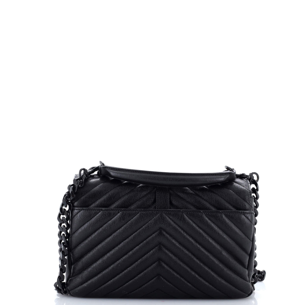 Classic Monogram College Bag Matelasse Chevron Leather Medium