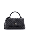 Coco Top Handle Bag Quilted Caviar Small