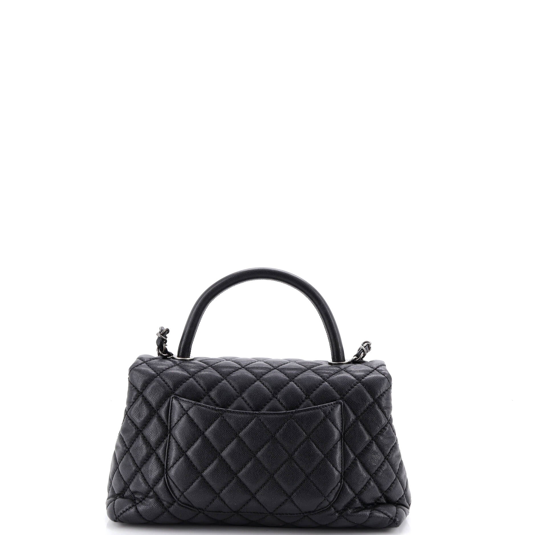 Coco Top Handle Bag Quilted Caviar Small