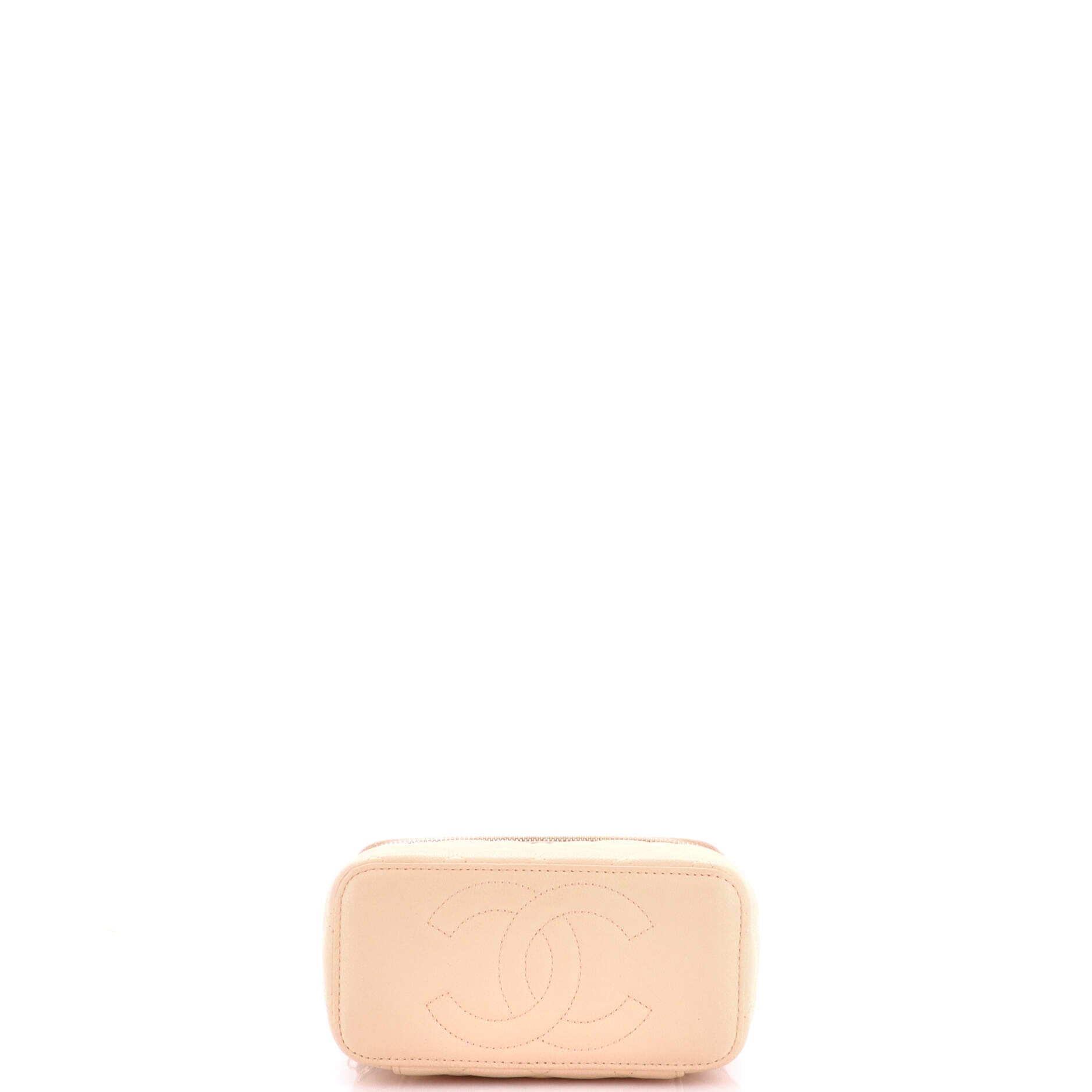 Classic Vanity Case with Chain Quilted Caviar Small