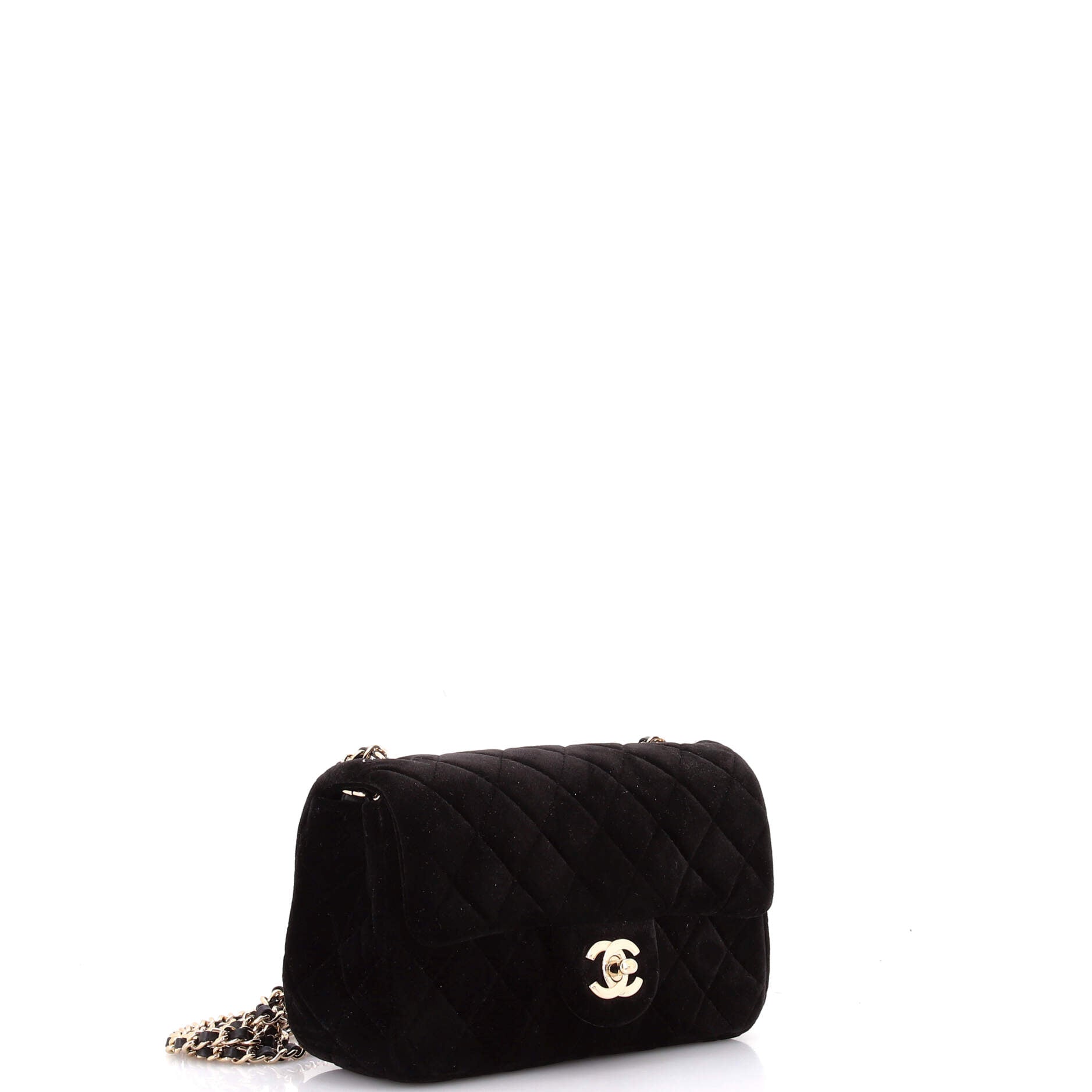Pearl Crush Flap Bag Quilted Velvet with Crystal Detail Mini