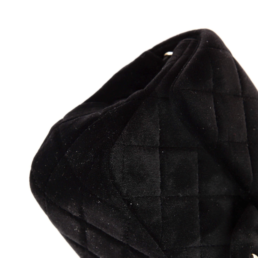 Pearl Crush Flap Bag Quilted Velvet with Crystal Detail Mini