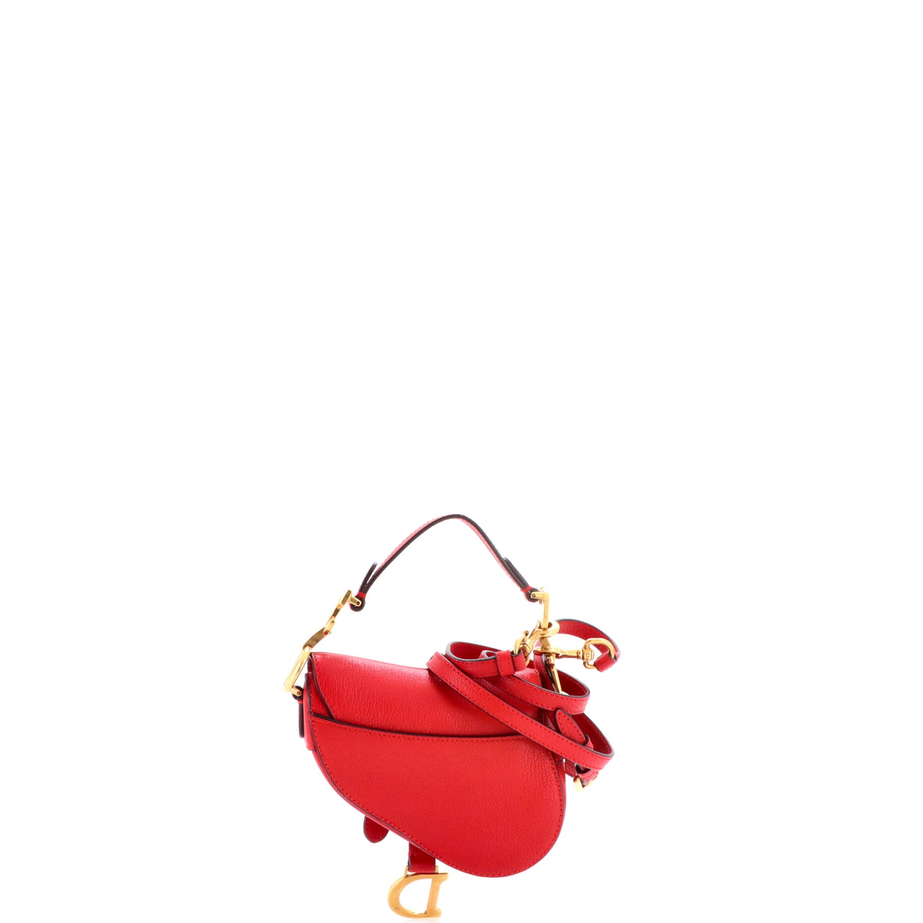 Saddle Handbag with Strap Leather Micro