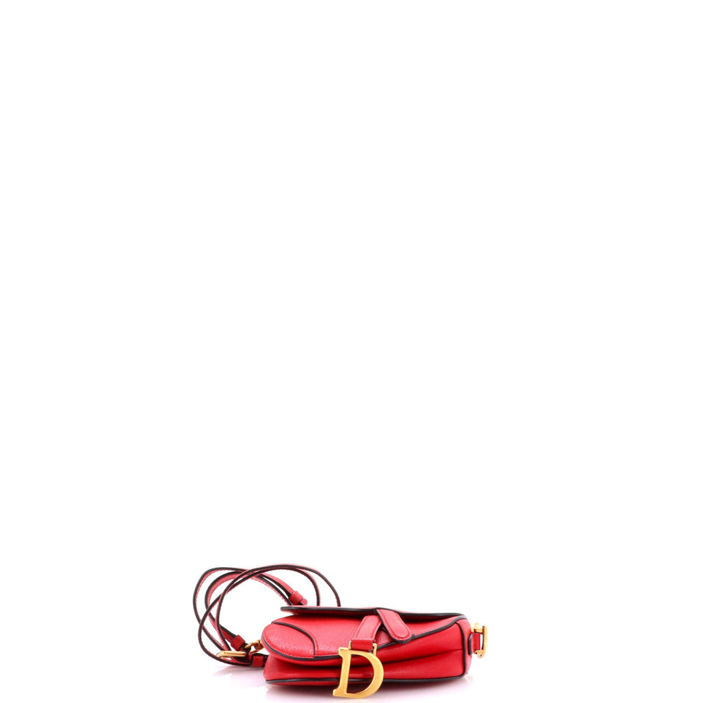 Saddle Handbag with Strap Leather Micro