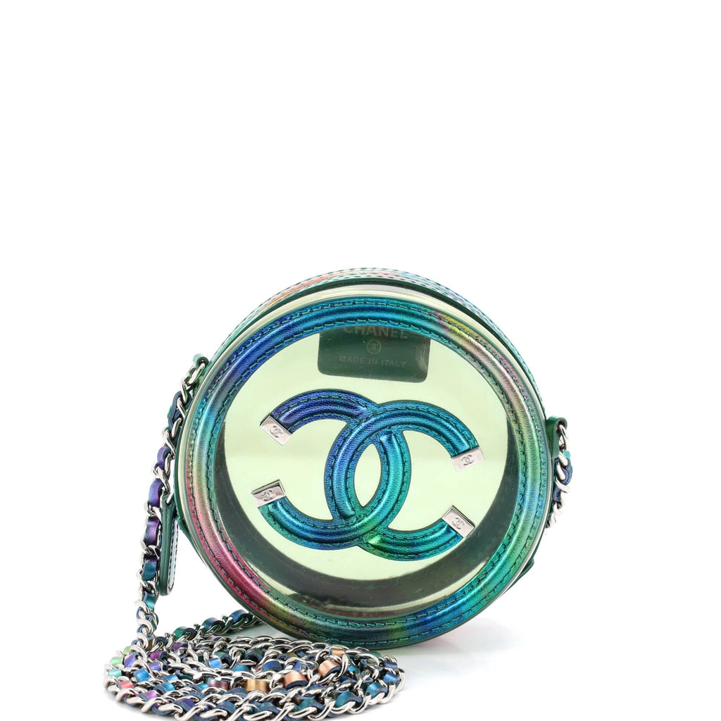 Filigree Round Clutch with Chain PVC with Lambskin Mini