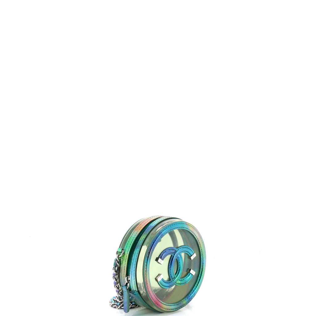 Filigree Round Clutch with Chain PVC with Lambskin Mini
