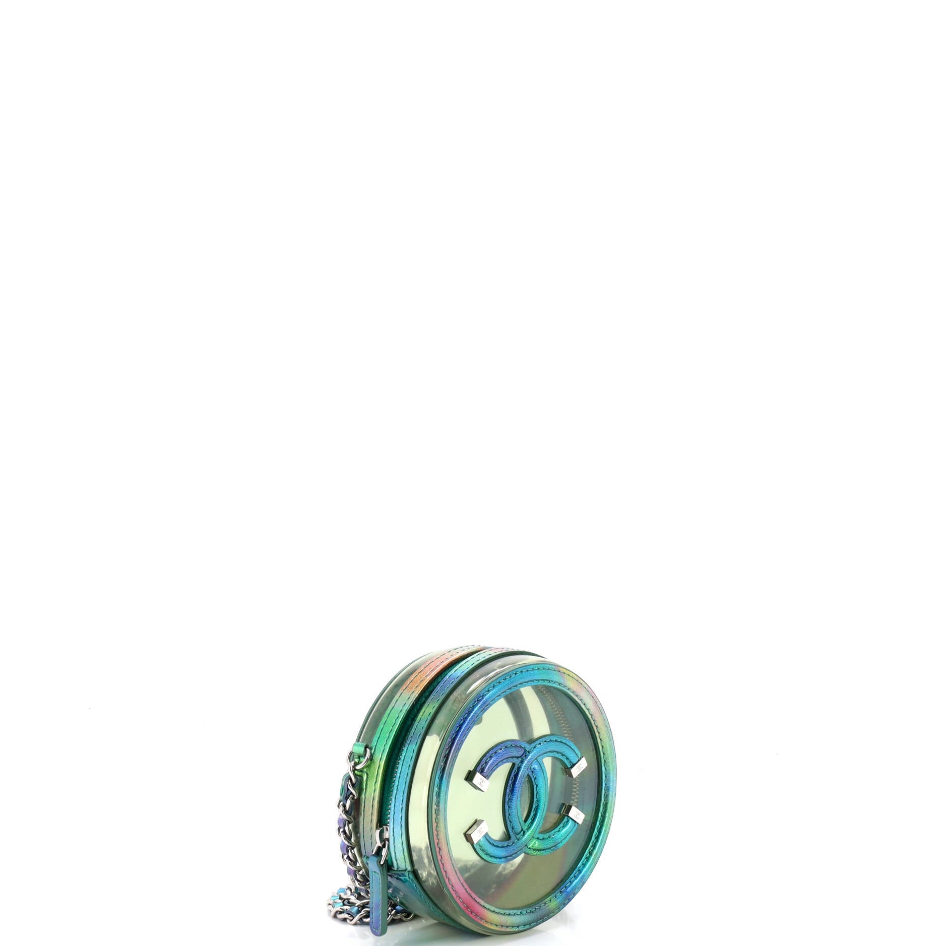 Filigree Round Clutch with Chain PVC with Lambskin Mini