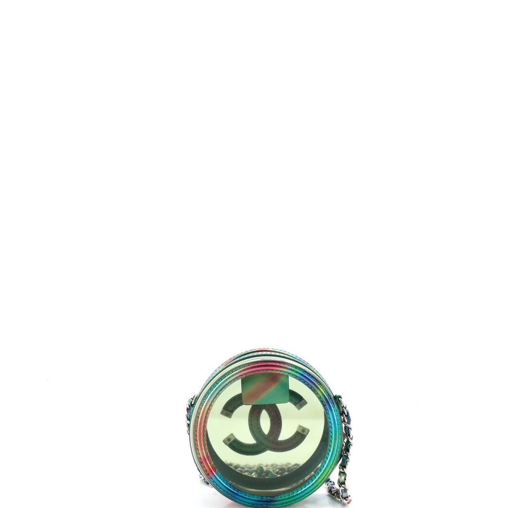 Filigree Round Clutch with Chain PVC with Lambskin Mini