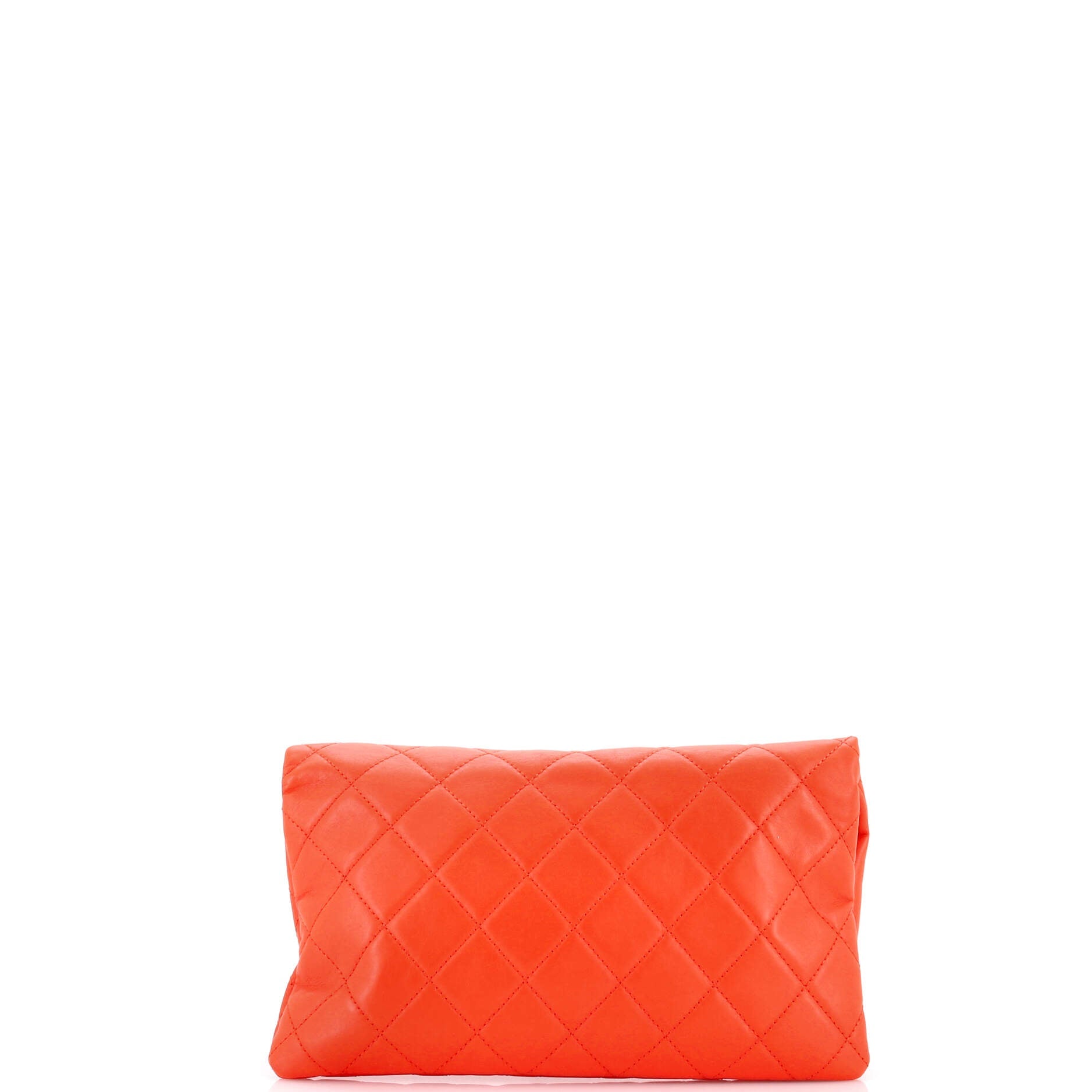 CC Foldover Clutch Quilted Lambskin Large