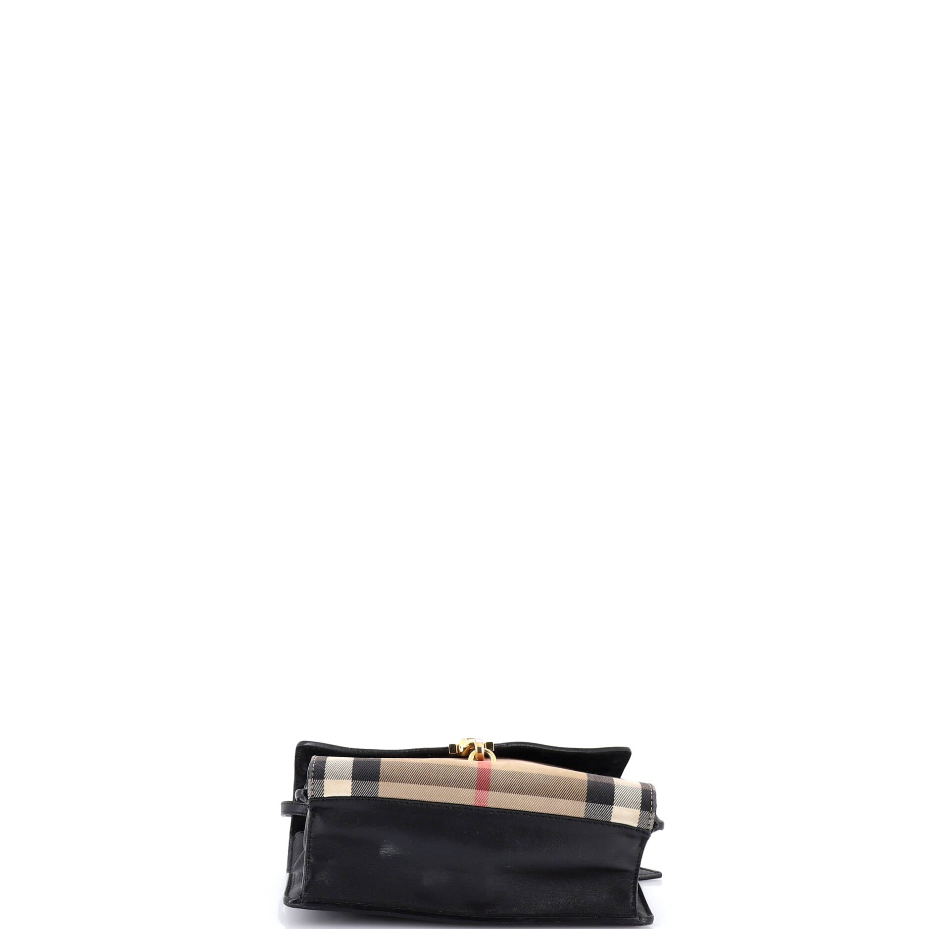 Macken Crossbody Bag Leather and House Check Canvas Small