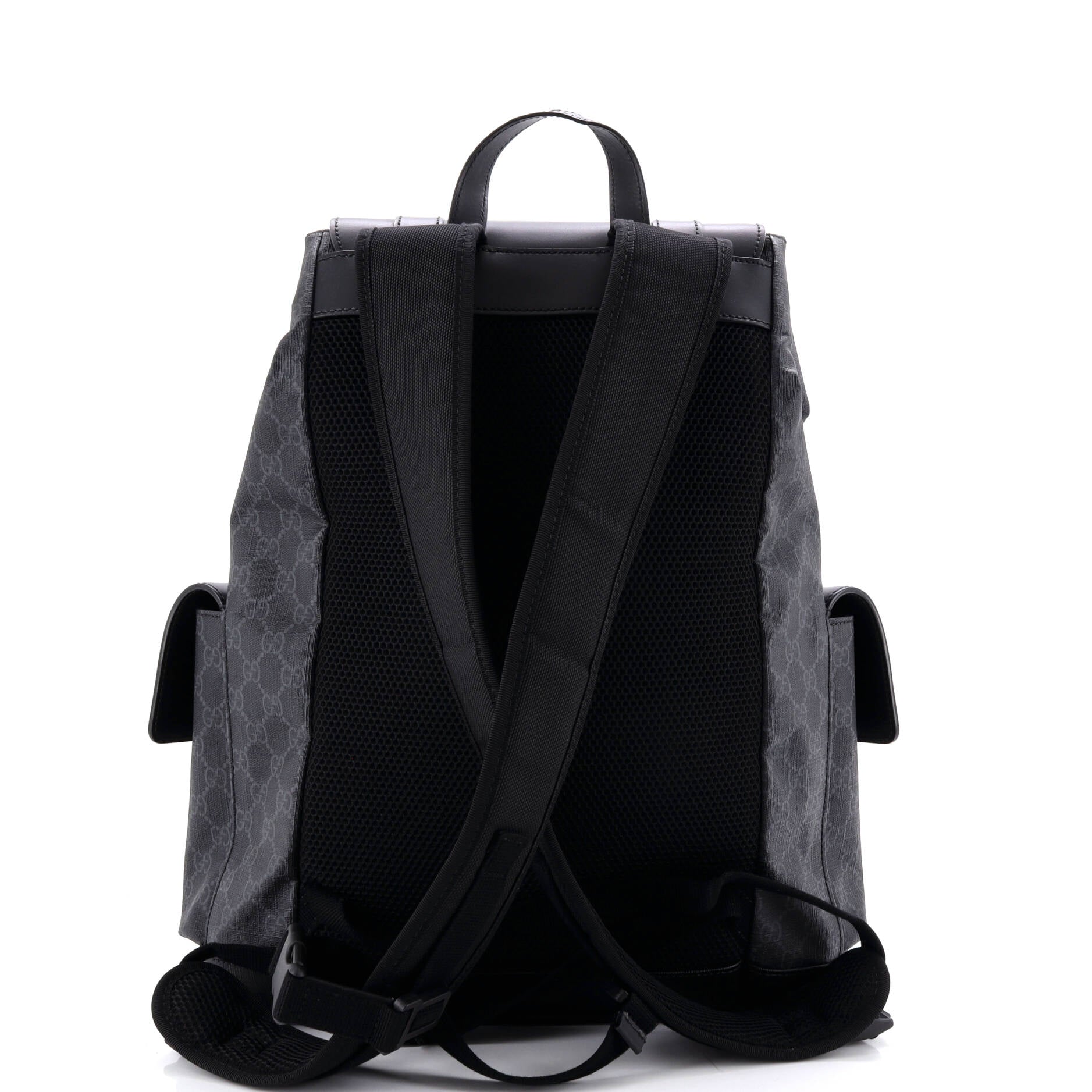 Double Pocket Buckle Backpack GG Coated Canvas Large
