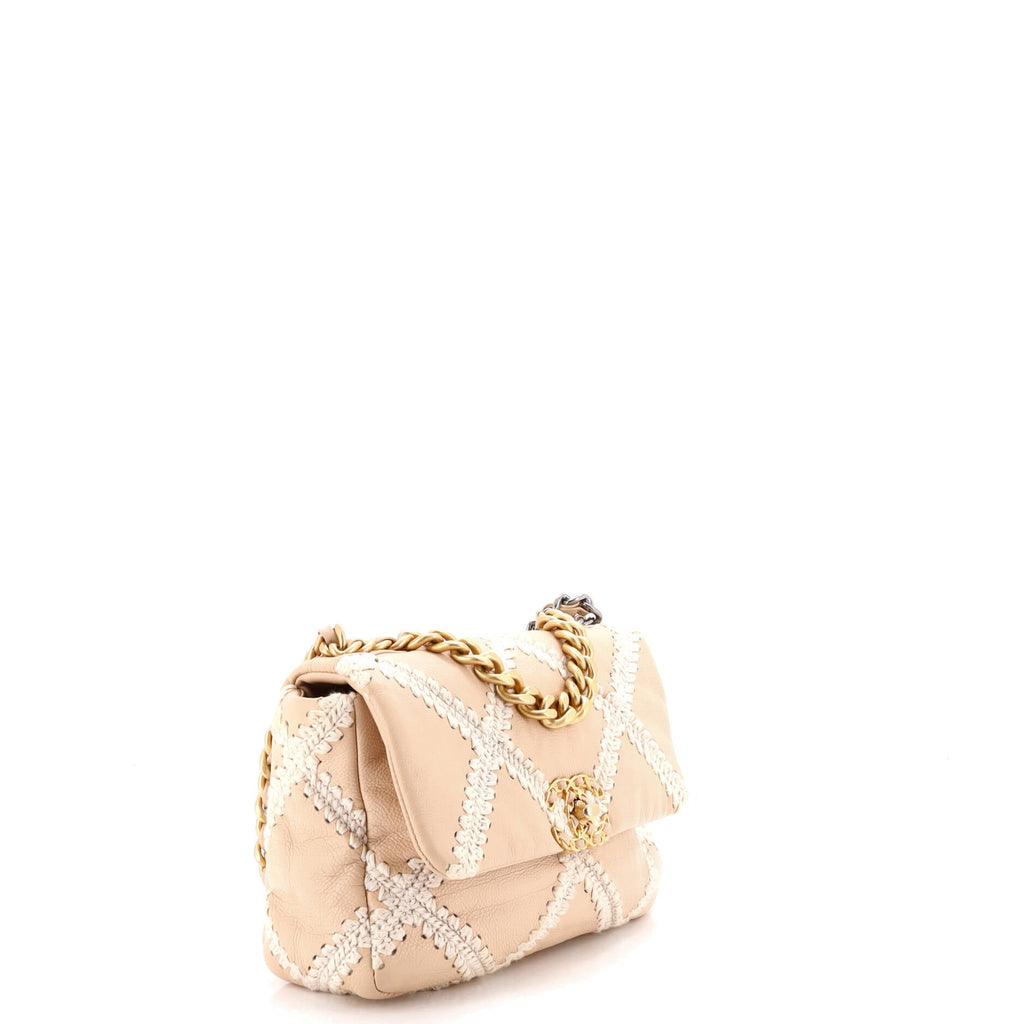 19 Flap Bag Crochet Quilted Calfskin Medium