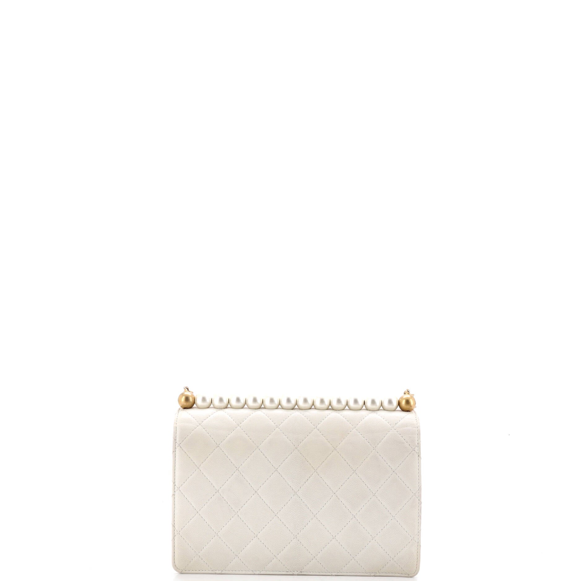 Chic Pearls Flap Bag Quilted Lambskin Small
